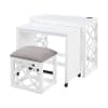 Salina 3 Piece Nesting Desk Set with Stool in White Finish by Home Elegance - HEL-4998WHT - Image 1 of 0