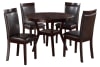 Shankmen 5 Piece Round Dining Set in Espresso by Home Elegance - HEL-5104-5PK - Image 2 of 0