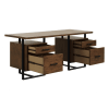 Sedley Storage Writing Desk in Walnut and Rustic Black Finish by Home Elegance - HEL-5415RF-15 - Image 4 of 0