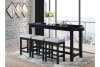 Connected 4 Piece Counter Height Dining Room Set in Black Finish by Home Elegance - HEL-5713BK-4 - Image 1 of 0