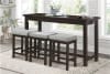Connected 4 Piece Counter Height Dining Room Set in Espresso Finish by Home Elegance - HEL-5713ES-4 - Image 2 of 0