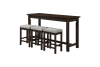 Connected 4 Piece Counter Height Dining Room Set in Espresso Finish by Home Elegance - HEL-5713ES-4 - Image 3 of 0