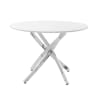 Topeka 5 Piece Round Dining Room Set in Marble Top and Chrome Finish by Home Elegance - HEL-5802-43-5 - Image 2 of 0