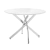 Topeka 5 Piece Round Dining Room Set in Marble Top and Chrome Finish by Home Elegance - HEL-5802-43-5 - Image 3 of 0