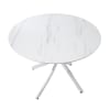 Topeka 5 Piece Round Dining Room Set in Marble Top and Chrome Finish by Home Elegance - HEL-5802-43-5 - Image 4 of 0