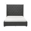 Cardano Full Platform Bed w/Storage Footboard in Gray Fabric Upholstery by Home Elegance - HEL-5877FGY-1DW - Image 4 of 0