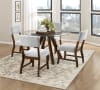 Aiden 5 Piece Round Dining Room Set in Glass and Brown Finish by Home Elegance - HEL-5898-48RD-5F1 - Image 1 of 0