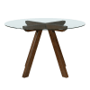Aiden 5 Piece Round Dining Room Set in Glass and Brown Finish by Home Elegance - HEL-5898-48RD-5F1 - Image 2 of 0