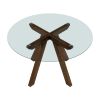 Aiden 5 Piece Round Dining Room Set in Glass and Brown Finish by Home Elegance - HEL-5898-48RD-5F4 - Image 5 of 0