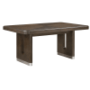 Clara 5 Piece Rectangular Dining Room Set in Wire Brushed Brown Finish by Home Elegance - HEL-6066-84-5 - Image 2 of 0