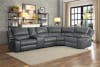 Falun Reclining Sectional Sofa in Gray by Home Elegance - HEL-8260GY-6PW - Image 4 of 0