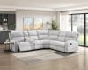 Thorne 3 Piece Reclining Sectional with Left Console in Light Gray Chenille by Home Elegance - HEL-8406GY-SC - Image 2 of 0