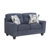 Bennett Modern Upholstered Loveseat in Blue Chenille Fabric by Home Elegance - HEL-8416BU-2 - Image 1 of 0