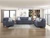 Bennett Modern Upholstered Loveseat in Blue Chenille Fabric by Home Elegance - HEL-8416BU-2 - Image 2 of 0
