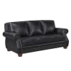 Remington Rolled Arms Leather Sofa in Black Leather by Home Elegance - HEL-8448BLK-3 - Image 1 of 0