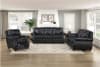 Remington Rolled Arms Leather Sofa in Black Leather by Home Elegance - HEL-8448BLK-3 - Image 2 of 0