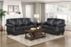 Remington Rolled Arms Leather Sofa in Black Leather by Home Elegance - HEL-8448BLK-3 - Image 3 of 0