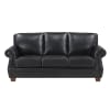 Remington Rolled Arms Leather Sofa in Black Leather by Home Elegance - HEL-8448BLK-3 - Image 4 of 0