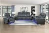 Apex 2 Piece Power Double Reclining Sofa Set in Blue Top-Grain Leather Finish by Home Elegance - HEL-8449BU - Image 1 of 0