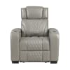 Apex Power Double Reclining Chair in Gray Top-Grain Leather Finish by Home Elegance - HEL-8449GY-1PWHM - Image 2 of 0