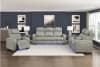 Apex 2 Piece Power Double Reclining Sofa Set in Gray Top-Grain Leather Finish by Home Elegance - HEL-8449GY - Image 1 of 0