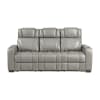 Apex 2 Piece Power Double Reclining Sofa Set in Gray Top-Grain Leather Finish by Home Elegance - HEL-8449GY - Image 5 of 0