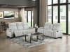 Ronan 2 Piece Double Reclining Sofa Set in Light Gray Microfiber Upholstery by Home Elegance - HEL-8455GRY - Image 1 of 0
