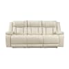 Huron Power Double Reclining Sofa in Beige Faux Leather by Home Elegance - HEL-8457BEG-3PW - Image 4 of 0
