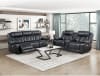 Huron Power Double Reclining Loveseat in Black Faux Leather by Home Elegance - HEL-8457BLK-2PW - Image 3 of 0