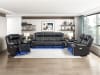 Huron Power Double Reclining Loveseat in Black Faux Leather by Home Elegance - HEL-8457BLK-2PW - Image 4 of 0
