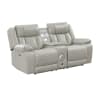 Huron Power Double Reclining Loveseat in Gray Faux Leather by Home Elegance - HEL-8457GRY-2PW - Image 1 of 0