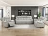Huron Power Double Reclining Loveseat in Gray Faux Leather by Home Elegance - HEL-8457GRY-2PW - Image 2 of 0