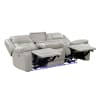 Huron 2 Piece Power Double Reclining Sofa in Gray Faux Leather by Home Elegance - HEL-8457GRY - Image 3 of 0