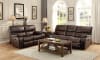 Pecos 2 Piece Double Reclining Sofa Set in Dark Brown by Home Elegance - HEL-8480BRW - Image 1 of 0