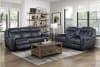 Littleton Double Reclining Love Seat in Blue Fabric by Home Elegance - HEL-8516BU-2 - Image 2 of 0