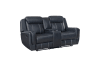 Littleton Double Reclining Love Seat in Blue Fabric by Home Elegance - HEL-8516BU-2 - Image 4 of 0