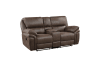 Proctor Double Reclining Love Seat in Brown Fabric by Home Elegance - HEL-8517BRW-2 - Image 4 of 0