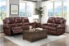 McCall Power Double Reclining Sofa in Brown Fabric by Home Elegance - HEL-8546BR-3PWH - Image 2 of 0