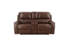 Newnan Double Glider Reclining Love Seat in Brown Fabric by Home Elegance - HEL-8549BRW-2 - Image 1 of 0