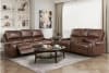 Newnan Double Glider Reclining Love Seat in Brown Fabric by Home Elegance - HEL-8549BRW-2 - Image 2 of 0