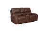 Newnan Double Glider Reclining Love Seat in Brown Fabric by Home Elegance - HEL-8549BRW-2 - Image 4 of 0