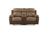Glendale Double Glider Reclining Love Seat in Brown Fabric by Home Elegance - HEL-8599BR-2 - Image 1 of 0