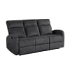Allen Contemporary Double Reclining Sofa in Dark Grey Textured Microfiber Upholstery by Home Elegance - HEL-9147FDG-3 - Image 4 of 0