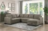 Elton 3 Piece Sectional in Brown Fabric by Home Elegance - HEL-9206BR-33LRC - Image 1 of 0