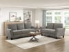 Ellery 2 Piece Upholstered Rolled Arm Sofa Set in Brown Chenille Fabric by Home Elegance - HEL-9209NFPT - Image 2 of 0