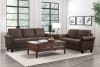 Kenmare Sofa in Chocolate Fabric by Home Elegance - HEL-9235CH-3 - Image 2 of 0