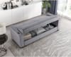 Grady Convertible Sofa Bed with Storage and Cup Holders in Gray Velvet by Home Elegance - HEL-9258 - Image 2 of 0