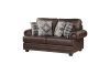 Franklin Love Seat in Dark Brown Fabric by Home Elegance - HEL-9260DB-2 - Image 4 of 0