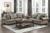 Franklin Love Seat in Mushroom Brown Fabric by Home Elegance - HEL-9260MS-2 - Image 2 of 0