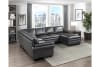 Exton 4 Piece Sectional in Gray Fabric by Home Elegance - HEL-9267GY-42LRC - Image 2 of 0